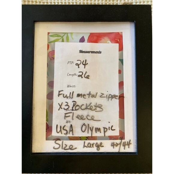 USA Olympic Men’s Vest Sz Large 42/44 Hunter Green Fleece  Black Trim Pockets - Picture 8 of 12